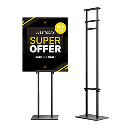 WHAUU Display Stand Sign Holder, Heavy Duty Adjustable Poster Stand | Pedestal Sign Stand with Non-Slip Base, Up to 75inch, Double-Sided for Board & Foam Sign, Fit Wedding, Restaurant, Business - size: 75 inch-1PACK