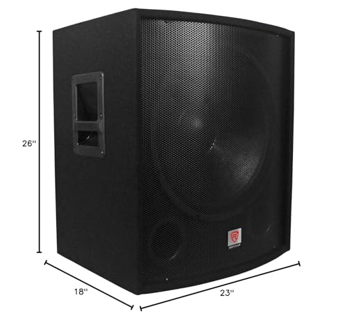 Rockville SBG1188 1000W Passive 18" Subwoofer, 8 Ohm, MDF Cabinet, Pole Mountable, Dual Ports, High Power Handling, Durable Build, Perfect for DJs and Live Sound