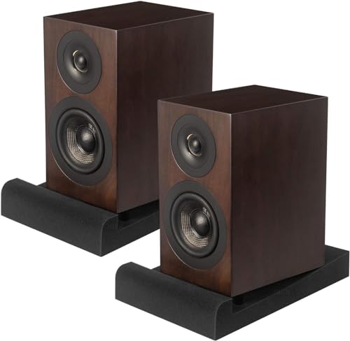 JBER 2 Pack Acoustic Isolation Pads, Studio Monitor Speaker Isolation Pads | Ideal for 3-4.5 Inch Speakers, High Density, for Sound Improvement Prevent Vibrations, Superior Isolation, 8" × 6.3" × 1.4" - size: SMALL for 3"-4.5" MONITOR