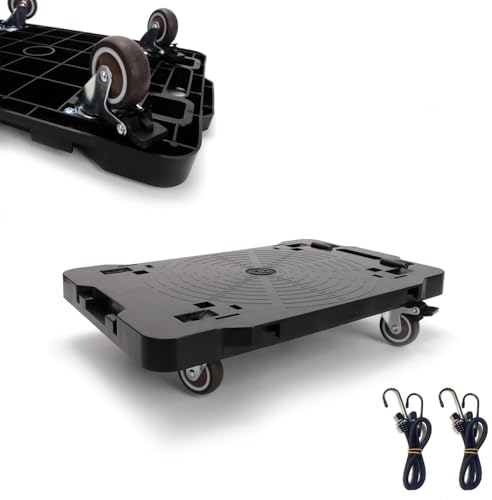 Furniture Moving Dolly With Lock,Portable, Heavy-Duty Rollers, Leg Movers for Furniture, 4-Wheel Small Flat Mover, 440 LBS/200KG Capacity,1-Pack Black Plant Dolly Cart With Brake (With Brake) - size: With Brake