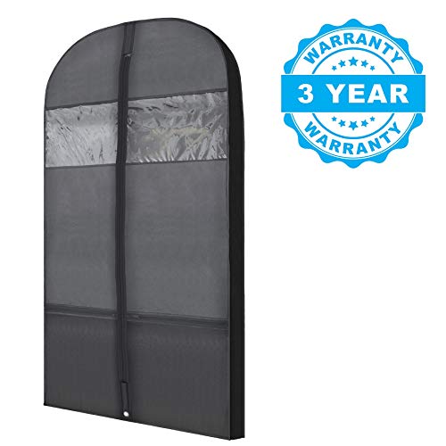 Plixio Gusseted Garment Bags Suit Bag for Travel and Clothing Storage of Dresses, Dress Shirts, Coats— Includes Zipper Pockets and Large Transparent Window (10 Pack: 54” X 24” x 3.4”) - size: 10 Pack: 54” X 24” x 3.4”