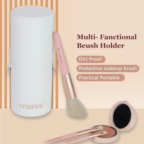 OMANIAC 20Pcs Makeup Brush Set Professional - Cruelty-Free Beauty Gift Kit for Beginners & Women - Premium Synthetic Foundation Eyeshadow Blending Face Powder Brushes with Travel Case (Pink) - color: Rose Gold and Pink