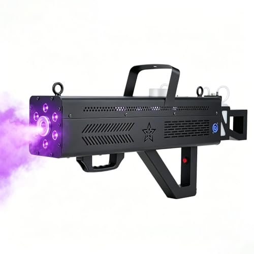 Fog Gun 1700W with RGB LED Lights, Handheld Fog Machine Smoke Cannon for Parties, Halloween, Stage Show, DJ, Club Events Performances