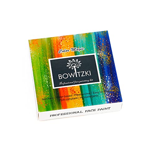 Bowitzki 30g Professional Face Paint Body Paint Water Based Face painting Makeup for Adults Split Cake Single Color Halloween Christmas Party (Light Green) - color: Light Green