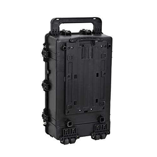 MEIJIA Rolling Waterproof Hard Protective Case, Hard Camera Case with Retractable Pull Handle and Wheels,Customizable Fit Foam Inserted, Black, Elegant Black,31.65x19.37inchx11.02inches - size: 31.65x19.37inchx11.02inches