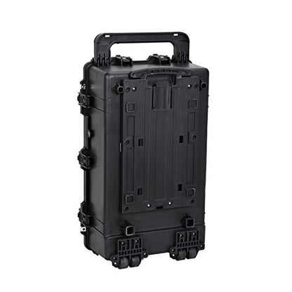 MEIJIA Rolling Waterproof Hard Protective Case, Hard Camera Case with Retractable Pull Handle and Wheels,Customizable Fit Foam Inserted, Black, Elegant Black,31.65x19.37inchx11.02inches - size: 31.65x19.37inchx11.02inches