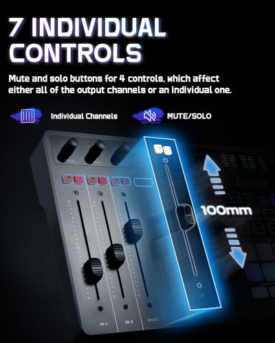 ALABS Fxcaster Podcast Bundle with 7-Channel Soundboard & 25mm XLR Mic | Audio Interface, All-in-One Podcasting Starter Setup, For live streaming, podcasting, TikTok content creation