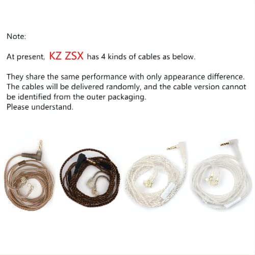 Linsoul KZ ZSX 5BA+1DD 6 Driver Hybrid in-Ear HiFi Earphones - color: Cyan, style: Without Mic