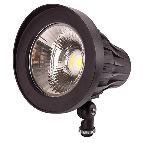GKOLED 44° Beam Angle 30Watt Bullet/Round LED Spotlight, 120-277V, 5000K Daylight White, 3350 Lumens, Outdoor Landscape Flag Pole Light Fixture, UL Listed, Aluminum, Dark Bronze - color: 30 Watts, size: 5000K 44°
