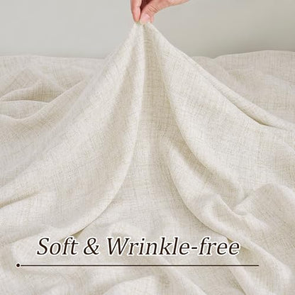RAIN CITY Natural Pinch Pleated Curtains 63 Inches Long 2 Panels Set, Textured Natural Linen Blend Slub Yarn Sheer Window Drape for Small Windows Bedroom 42 by 63 Inch - color: Natural, size: 42"W x 63"L (Pack of 2)