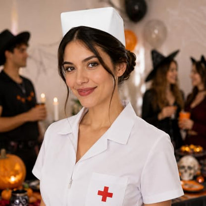 Garneck 5pcs Nurse Cap Costume Accessories: Adjustable Women Nursing Hats for Costume Daily Use Halloween Role Play Hospital Outfit Party Accessories