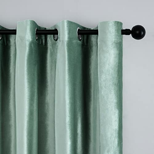 VOGOL Soft Flannel Trees Embroidered Grommet Curtains, Thermal Blackout Theater Curtain Panels, Room Darkening Drapes for Bedroom, 2 Pieces, 60 x 106 - color: Tree-green