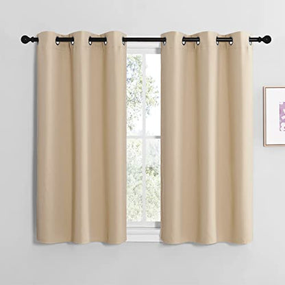 NICETOWN Blackout Curtain Panels, 2 Panels, W29 x L20-inch, Biscotti Beige - color: Biscotti Beige, size: 29"W x 20"L (Pack of 2)