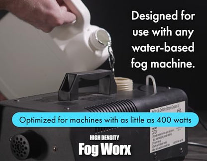 FogWorx Extreme High Density Fog Juice - Quart – 32 Fluid Ounces of Long Lasting, High Output, Odorless Water Based Machine Fluid for 400 to 1500 Watt Machines - size: HD Quart