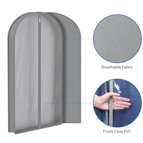 Zilink Suit Bags for Closet Storage Clear Mink Coat Storage Bag 40 in, Grey - size: 40"-4pcs