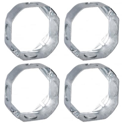 OHLECTRIC 4" Square Steel Work Box Extension Rings (4 Pack)| 1-1/2" Deep Box Ring with 1/2” & 3/4” Knockouts, Fire Rated | Ideal for Lighting Fixtures, Switches and Receptacles - size: 1/2" & 3/4" KO Extension Ring