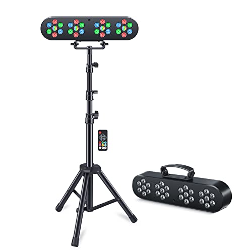 DJ Lights with Stand, Telbum Stage Lights with Stand Sound Activated LED Par Light Set, for Mobile Booth Gig Bar Wedding Church Band