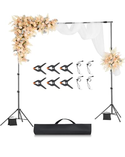 VEVOR Backdrop Stand, 8.5 x 10 ft Adjustable Photo Backdrop Stand Kit, Portable Background with 2 Tripods, Heavy Duty Projector Screen, for Wedding, Photo Video Studio & Party - size: 8.5 x 10 Ft