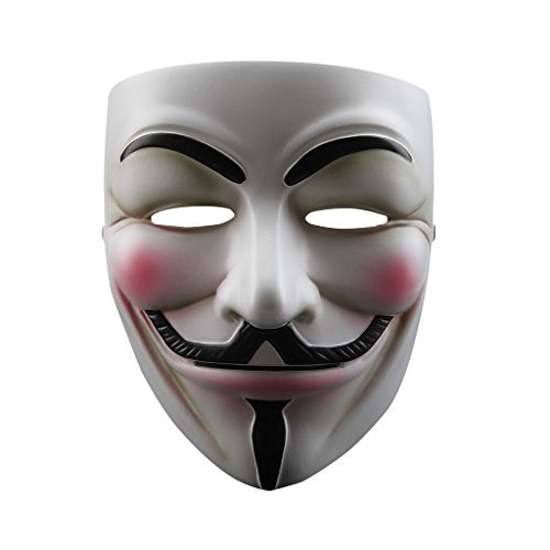 V for Vendetta Mask, NEVSETPO Quality Guy Fawkes Anonymous Hackers Mask for Cosplay, V for Vendetta Mask Costume Theme Parties Halloween Collections,Gifts, One Size Fits Most