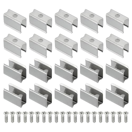 PATIKIL LED Strip Clips, 80pcs Stainless Steel Mounting Brackets Fixing Clip Clamp Support Holder with Screws for 6mm to 7.5mm LED Strip Lighting Cable - size: 6mm to 7.5mm