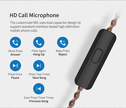KZ ZSN Pro Dynamic Hybrid Dual Driver in Ear Earphones Detachable Tangle-Free Cable Musicians in-Ear Earbuds Headphones (Gray with Microphone) | HiFi Musician Monitor, Detachable 2-Pin Cable, Noise-Isolating, 10mm DD+BA, HD Call Mic, Smartphone Compatible