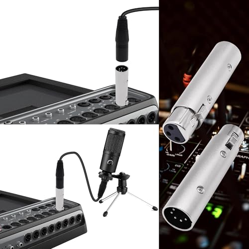 XLR 5 Pin Male to 3 Pin Female DMX Adapter Connector Audio Signal Converter for Microphone Stage Light -2 Pack (XLR 3 Pin Female to 5 Pin Male) - style: XLR 3 Pin Female to 5 Pin Male