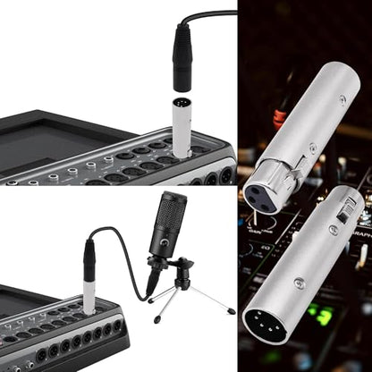XLR 5 Pin Male to 3 Pin Female DMX Adapter Connector Audio Signal Converter for Microphone Stage Light -2 Pack (XLR 3 Pin Female to 5 Pin Male) - style: XLR 3 Pin Female to 5 Pin Male