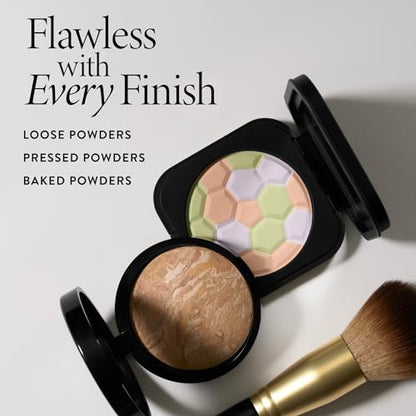 LAURA GELLER Full Face Powder Makeup Brush with Wooden Handle in Midnight Black – Foundation, Setting Powder, Blush, Bronzer, Highlighter and Luminizers – Sheer, Even Application and Blending Makeup - style: 07 Full Face Powder Makeup Brush
