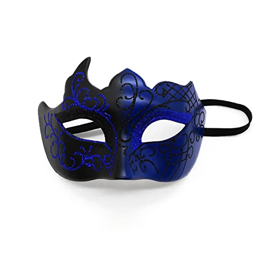 Masquerade Mask for Men Women Couple, Venetian Carnival Mask for Mardi Gras, Halloween, Party Prom Ball Costume - color: Blue