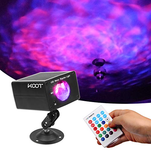 16 Color Water Ripple Lights, Sound Activated Flash Water Wave Lights Party Lighting LED Water Effect Projector Holiday Light with Remote for Disco Christmas Halloween Wedding Kids Room