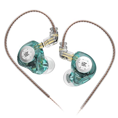 FEDAI KZ EDX Pro Wired Earbuds in Ear Monitor, IEM Ear Buds HiFi Stereo Sound Earphones with 1DD New 10mm Dynamic Driver Noise Cancelling Headphone with Detachable Cable (Cyan No Mic) - color: Green, size: No mic