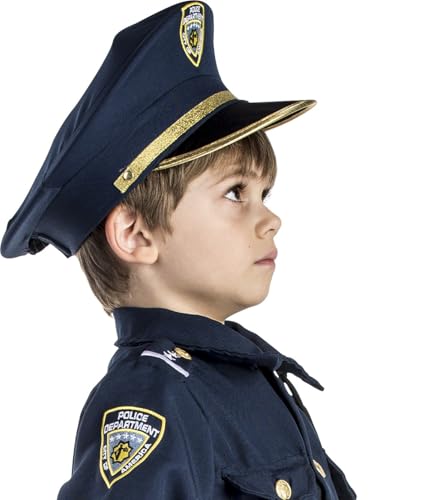 Dress Up America Police Hat for kids - Blue Cop Cap for Children - Costume Accessory - style: Police Hat - Kids, One Size Fits All