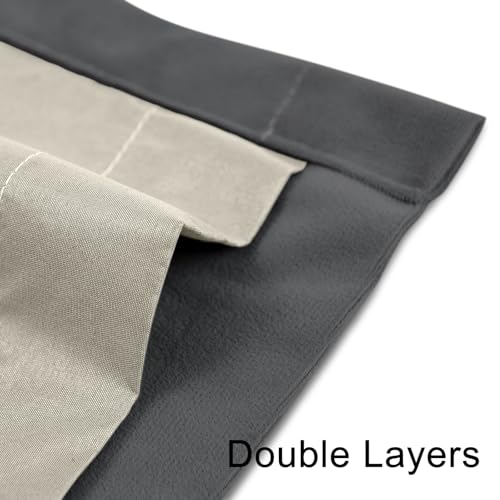 100% Full Blackout Velvet Curtains with Liner 52x108 Long Dark Gray - color: Dark Gray, size: 52"W x 108"L (Pack of 2)