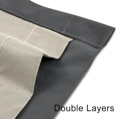 100% Full Blackout Velvet Curtains with Liner 52x108 Long Dark Gray - color: Dark Gray, size: 52"W x 108"L (Pack of 2)