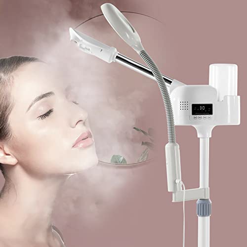 Artist hand Professional Facial Steamer with 5X LED Magnifying Lamp 2 in 1 | Hot Face Steamer Upgrade Esthetician Steamer for Facial Deep Cleansing, Fast Heating, Facial Machine, Beauty Salon Spa Home - size: White Hot & Magnifire Lamp