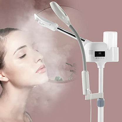 Artist hand Professional Facial Steamer with 5X LED Magnifying Lamp 2 in 1 | Hot Face Steamer Upgrade Esthetician Steamer for Facial Deep Cleansing, Fast Heating, Facial Machine, Beauty Salon Spa Home - size: White Hot & Magnifire Lamp