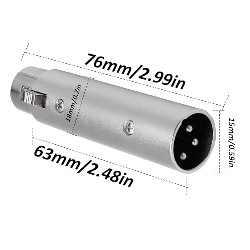 XLR 3 Pin Male to 5 Pin Female DMX Adapter Connector Audio Signal Converter for Microphone Stage Light -2 Pack (XLR 3 Pin Male to 5 Pin Female) - style: XLR 3 Pin Male to 5 Pin Female