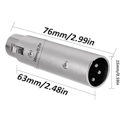 XLR 3 Pin Male to 5 Pin Female DMX Adapter Connector Audio Signal Converter for Microphone Stage Light -2 Pack (XLR 3 Pin Male to 5 Pin Female) - style: XLR 3 Pin Male to 5 Pin Female