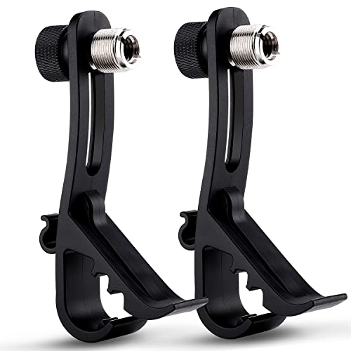 Facmogu 2PCS Drum Microphone Clip, Adjustable Mic Mount Clamp Holder