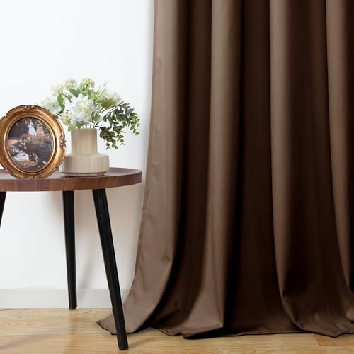 YoungsTex Brown Velvet Curtains 84 Inch Length Living Room Blackout Drapes | Grommet Curtain Privacy for Dining Bedroom Room Darkening, 2 Panels, 52 X 84 Inch - color: Brown, size: 52"W x 84"L (Pack of 2)