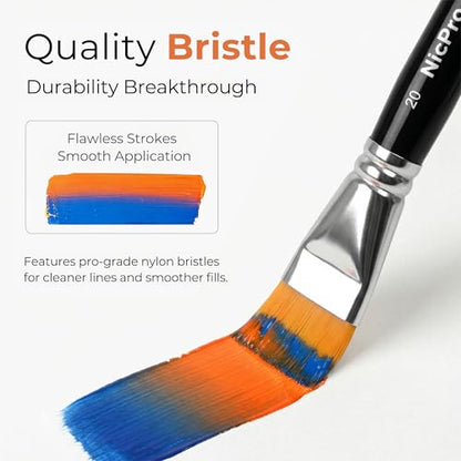 Nicpro Face Paint Brush Set, 7PCS Professional Face & Body Painting Brushes | Synthetic Nylon Hair with Black Handles, Makeup Paintbrush Kit for Halloween Cosplay, Acrylic Watercolor Gouache - color: Black