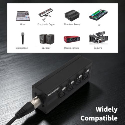 XLR 4 Female to 1 Male Splitter Box 4-IN-1-OUT Balance Y Splitter Audio Converter for Mixer Microphones - style: XLR 4 Female to 1 Male Splitter Box
