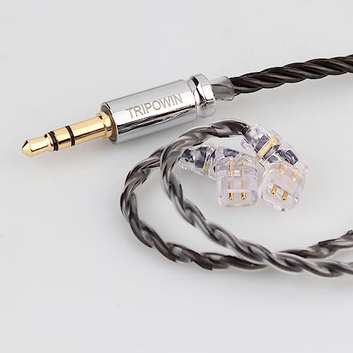 Linsoul Tripowin Mirage IEM Cable, 4N HiFi IEM Upgrade Replacement Eord | 30AWG OCC, with 3.5mm Audio Jack for in-Ear Monitor Audiophile Musician, Recessed 2pin - size: Recessed 2-Pin