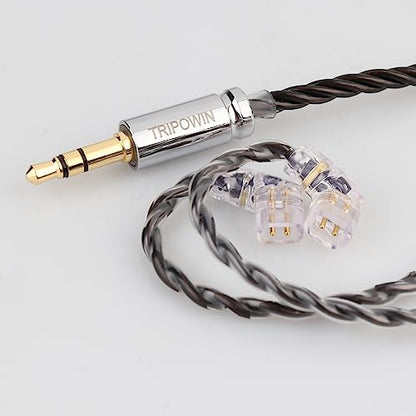 Linsoul Tripowin Mirage IEM Cable, 4N HiFi IEM Upgrade Replacement Eord | 30AWG OCC, with 3.5mm Audio Jack for in-Ear Monitor Audiophile Musician, Recessed 2pin - size: Recessed 2-Pin