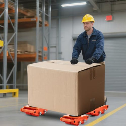 Garvee Machinery Mover Industrial Heavy Duty Skate Dolly with 4 Wheels & 360° Rotation Non-Slip Tray for Containers, Heavy Tools, Jobsite Box for Domestic and Industrial - color: 1 Pc / 6t / Pu Wheels