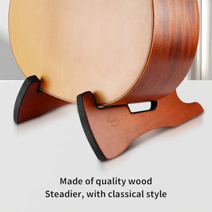 GUITTO Wooden Guitar Stand - Collapsible Electric Bass Guitar Floor Stand Foldable for Acoustic, Banjo,Ukulele - GGS-13 - color: Brown