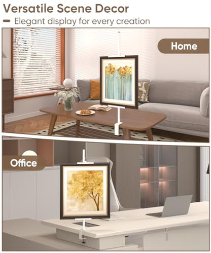 Mondazie Adjustable Tabletop Easel Stand with Clamp for Sign, White - color: White, size: 27.1'' High - Clamp