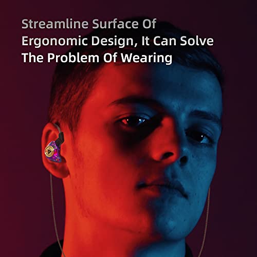 Wired Gaming Earbuds, Ak3file in Ear Monitors, Deep Bass Sound Wired Earbuds, HiFi in Ear Headphones with 1DD 10mm Dynamic Driver, IEM for Music Gaming Video Calling (Purple) - color: Purple
