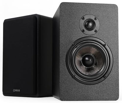 Micca MB42X G2 Premium 2-Way Passive Bookshelf Speakers, Stereo Pair, Black | Amplifier Required, Upgraded 4-Inch Carbon-Fiber Woofer, 0.75-Inch Silk-Dome Tweeter, Desktop, Home Theater, Surround Sound - style: MB42X G2 Bookshelf Speakers