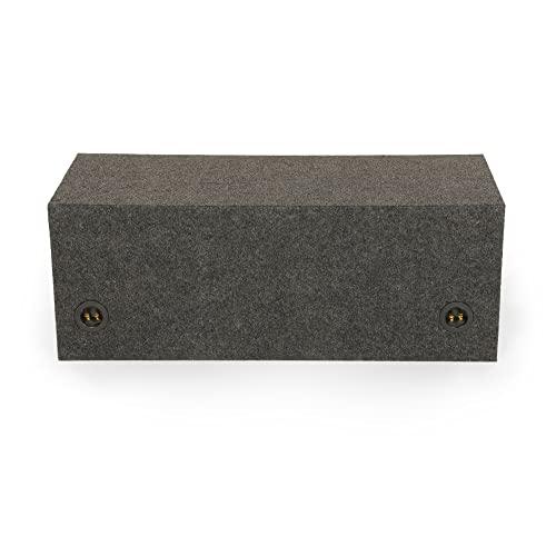 QPower QBASS Dual 12" Car Audio Subwoofer Box, Charcoal Gray Carpet Finish | MDF Woofer Enclosure, Single Slot Port Vent, Deep Bass Sound System for Truck and Stereo